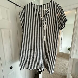 Black and White Striped Dress